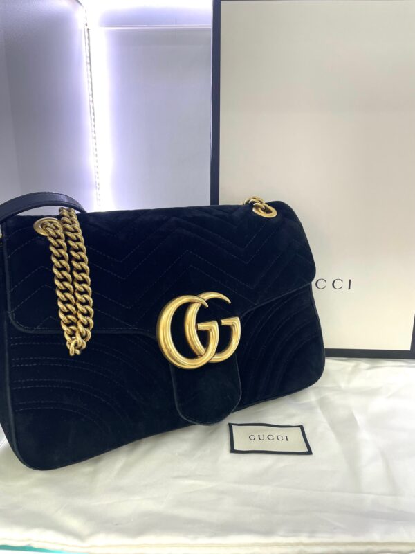 GUCCI MARMONT VELVET BLACK BAG