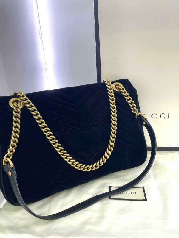 GUCCI MARMONT VELVET BLACK BAG - Slika 3