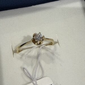 ZLATNI PRSTEN 14K 1,6G CCA 0,14CT G-VVS2