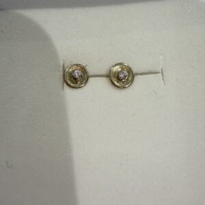 ZLATNE NAUŠNICE 14K 0,94G CCA 0,02CT VS1-G