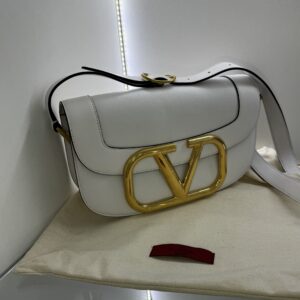 VALENTINO WHITE MEDIUM SUPERVEE SHOULDER BAG