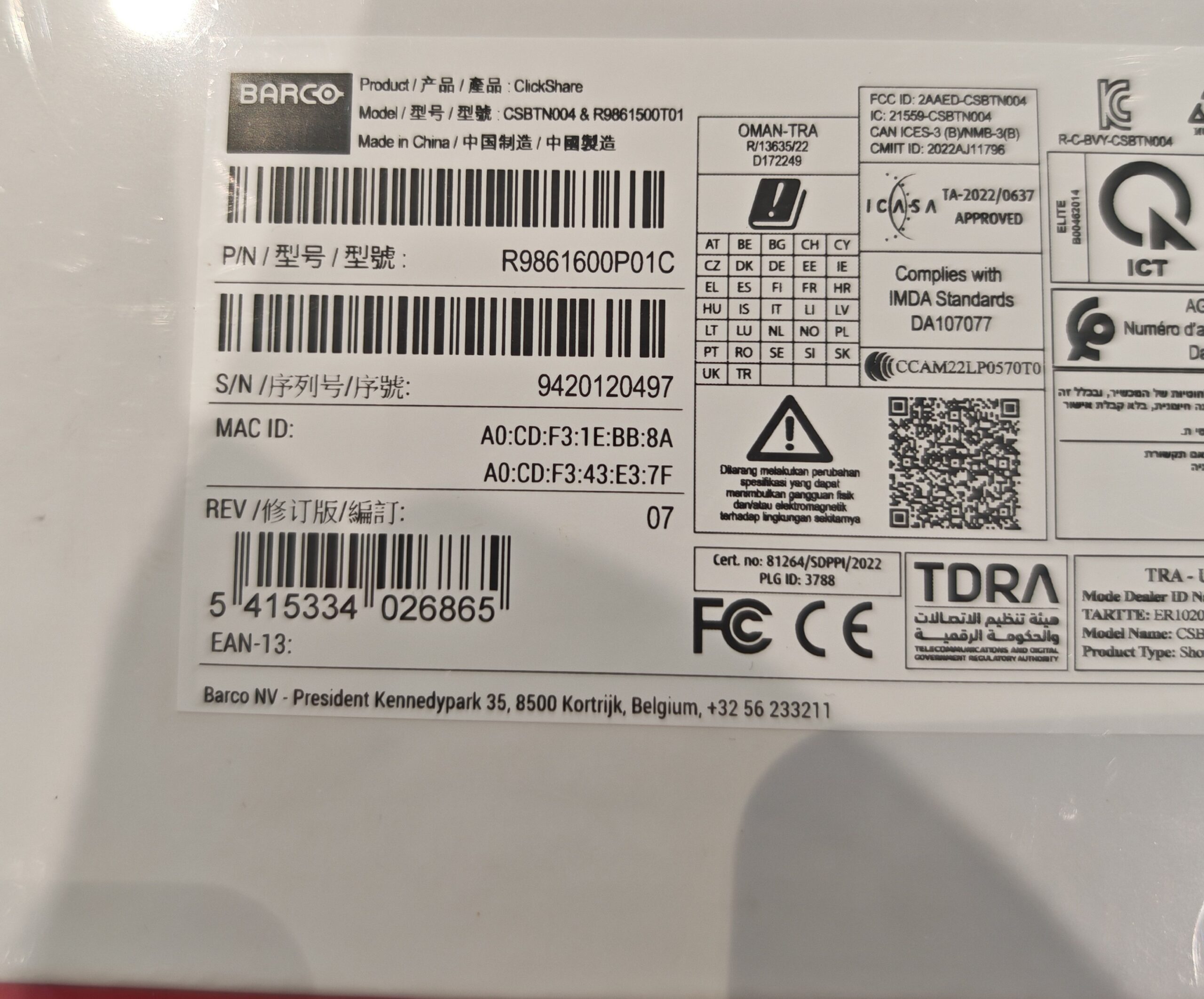 CLICK&SHARE BUTTON 4th Gen AND TRAY BARCO NOVO - Slika 3