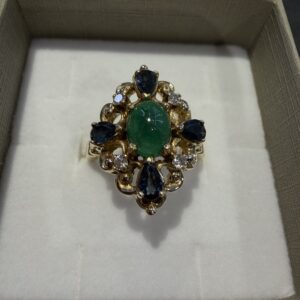 ZLATAN PRSTEN 14K 7,40G BRI/SAFIRI/SMARAGD